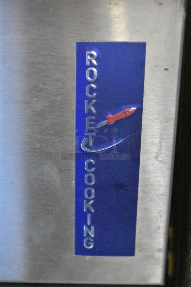 2021 Rocket Cooking RCPFR40G-CB stainless steel natural gas commercial fryer with blue logo.