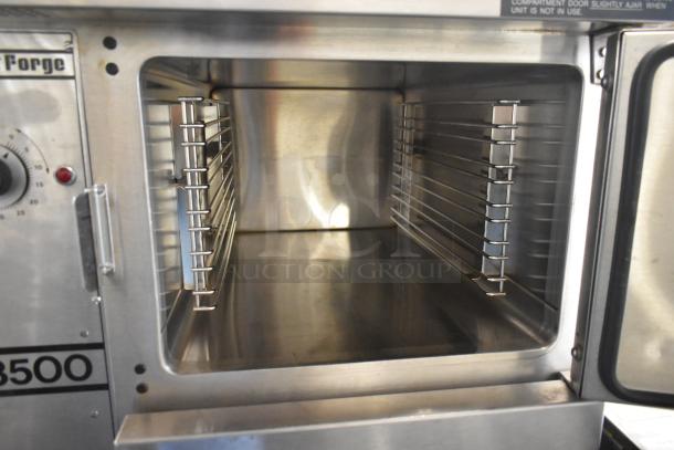Market Forge 3500 stainless steel steam cabinet, natural gas, 2 deck on M24GIA generator, 170,000 BTU, excellent condition.