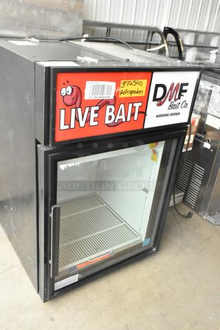 2019 True GDM-05-HC-LD metal commercial mini cooler. "Live Bait" branding. 115V, 1 phase, clean interior, minimal wear.