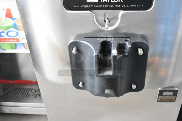 Taylor C706-27 stainless steel soft serve machine, air cooled, single flavor. Model details and markings visible.