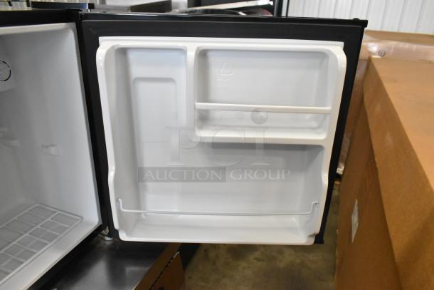 Seasons 189974 Mini Cooler, 115 Volts, 1 Phase, open door showing interior shelving and compartments, new condition.