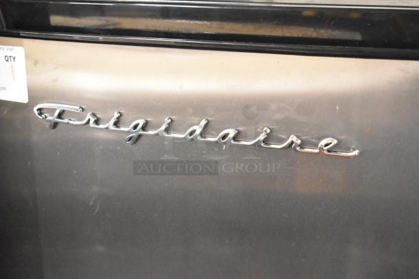 Frigidaire EFRF696-AMZ-6COM stainless steel single door freezer, 115 volts, 1 phase, brand logo visible.