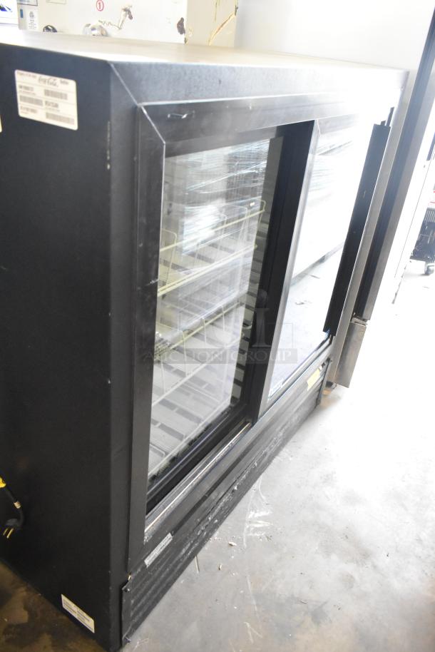 Imbera VRD41 commercial cooler, metal frame, two glass doors, poly-coated racks. 115V, 1 Phase. Clean and good condition.