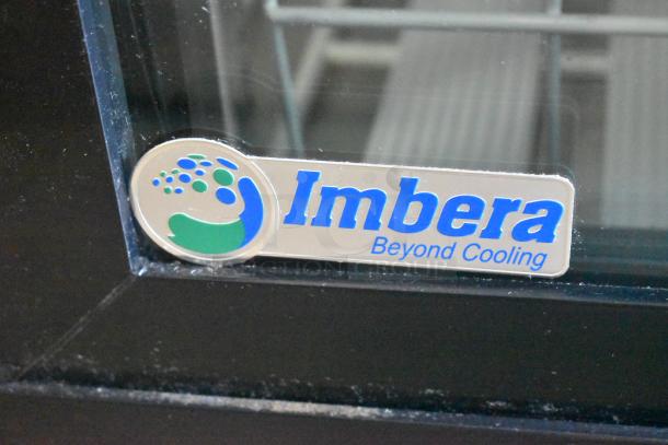 Imbera VRD41 metal commercial cooler, 2 doors, poly coated racks, 115 volts, 1 phase, logo visible.