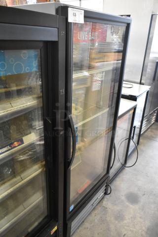 2024 True GDM-12-HC metal single door mini cooler merchandiser, poly-coated racks, commercial, 115V, 1 phase.