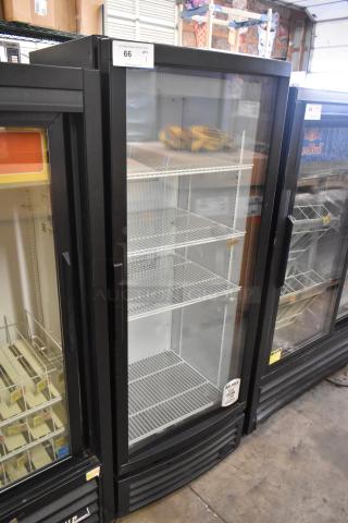 IDW G-12-F334B-HC metal single door reach-in cooler, poly-coated racks, 115 volts, 1 phase, commercial use, visible tags.