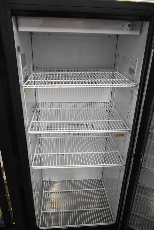 IDW G-12-F334B-HC metal commercial single door mini cooler with poly coated racks, 115V, excellent condition.