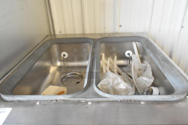 Taylor 754-27 stainless steel 2-flavor soft serve machine, commercial floor model, dual compartments, on casters, 208-230V.