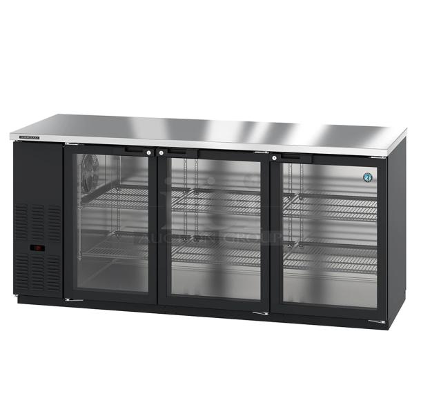 Brand new Hoshizaki BB80-G 3-door undercounter cooler, metal, 115 volts, 1 phase, glass doors, commercial use.