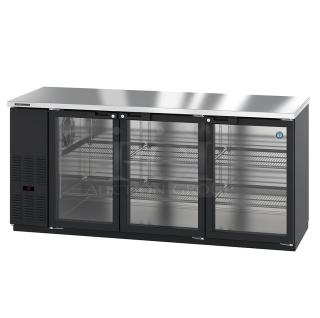 Brand new Hoshizaki BB80-G 3-door undercounter cooler, metal, 115 volts, 1 phase, glass doors, commercial use.