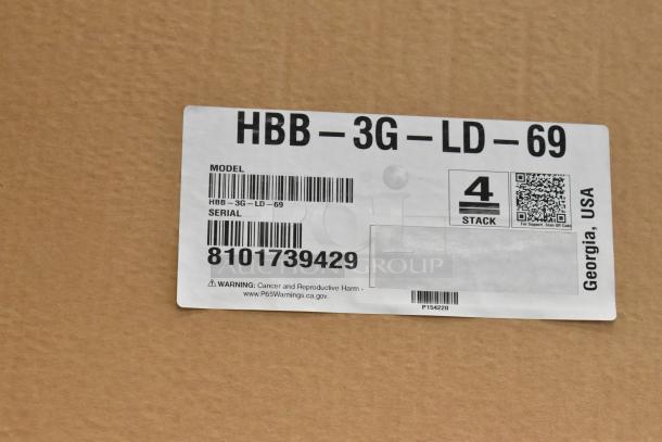 Brand new Hoshizaki HBB-3G-LD-69 undercounter cooler in box. 2 doors, 115 volts, 1 phase, Georgia, USA label.