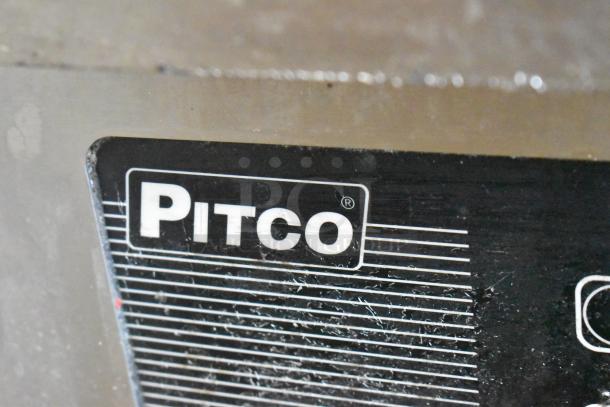 Pitco Frialator SSH75 Solstice Supreme label on stainless steel commercial fryer. Natural gas, 105,000 BTU.