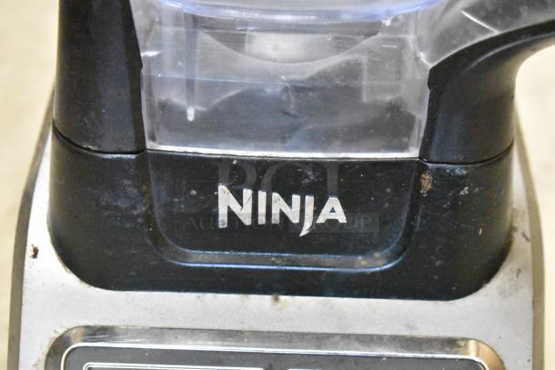 Ninja BL610 Blender base unit shown, lacking lid. Features Ninja logo. Used condition, 120 volts, 1 phase.