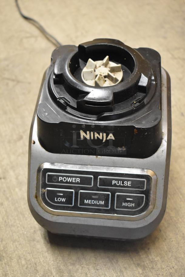 Ninja BL610 Blender base, black, without lid. Features power, pulse buttons, and variable speed settings. 120 volts, 1 phase.