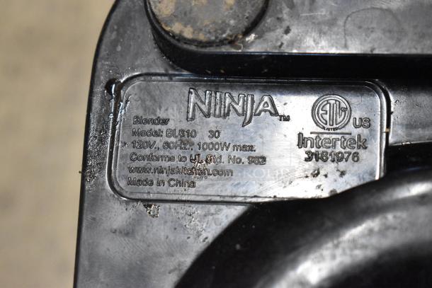 Ninja BL610 Blender, black, 120V, 1000W, includes pitcher, missing lid. Model details visible on label. Good condition.