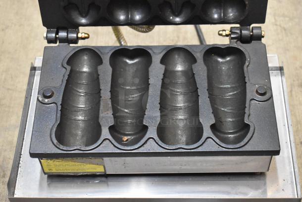 PYY stainless steel countertop waffle maker, model PYYHFLFY-233SRUS, with specialty mold, 110-120V, commercial use.