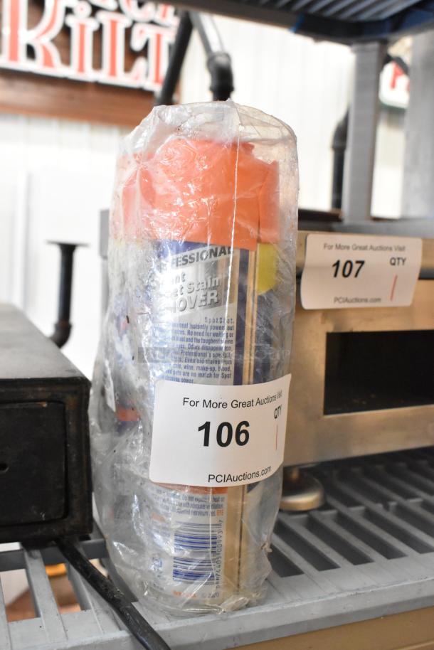 Packet of 3 Spot Shot Cleaner bottles wrapped in plastic. Visible label shows auction lot number 106, with standard packaging.