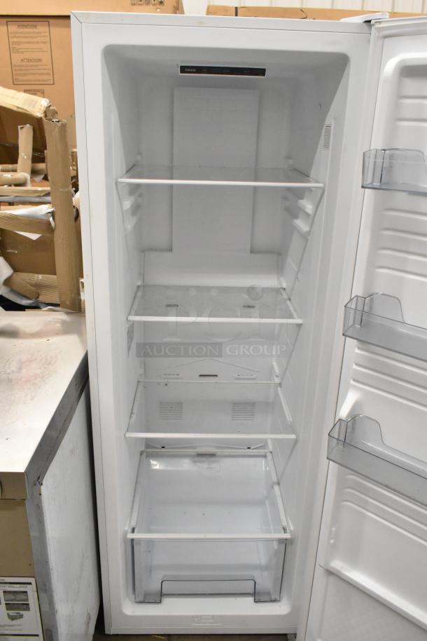 Galanz GLF11UWEA16 single door reach-in cooler, 115 volts, 1 phase. Features adjustable shelves, clean interior.