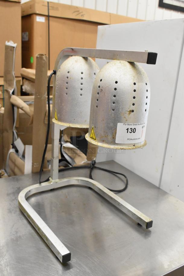 DL2112-S Metal Countertop 2 Heat Warming Lamp, 120 Volts, 1 Phase. Used condition with visible wear. Model: DL2112-S.