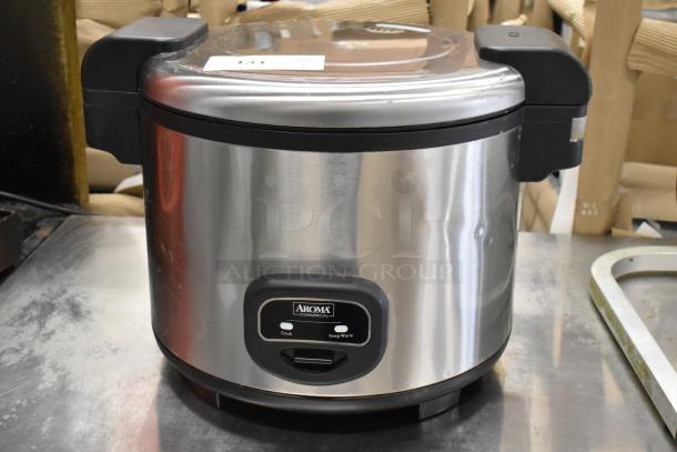 Aroma ARC-1130S stainless steel countertop rice cooker, 120 volts, 1 phase, with cook and keep warm functions.