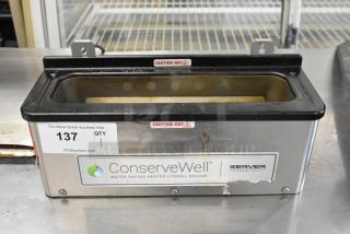 Server CW Stainless Steel Conservewell Utensil Holder, 120V, 1 Phase, "Caution Hot" labels, used condition.