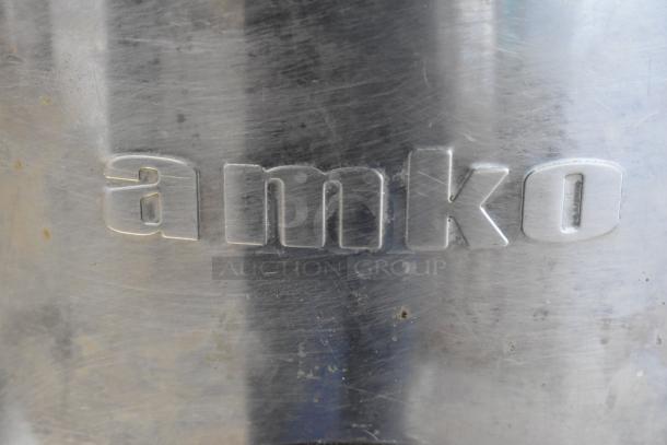 Amko AK-60ERC stainless steel rice cooker, embossed "amko" logo, powered by 120V, 1 phase, countertop model.