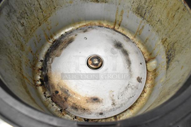 Amko AK-60ERC stainless steel rice cooker interior showing signs of wear and discoloration. 120 Volts, 1 Phase.