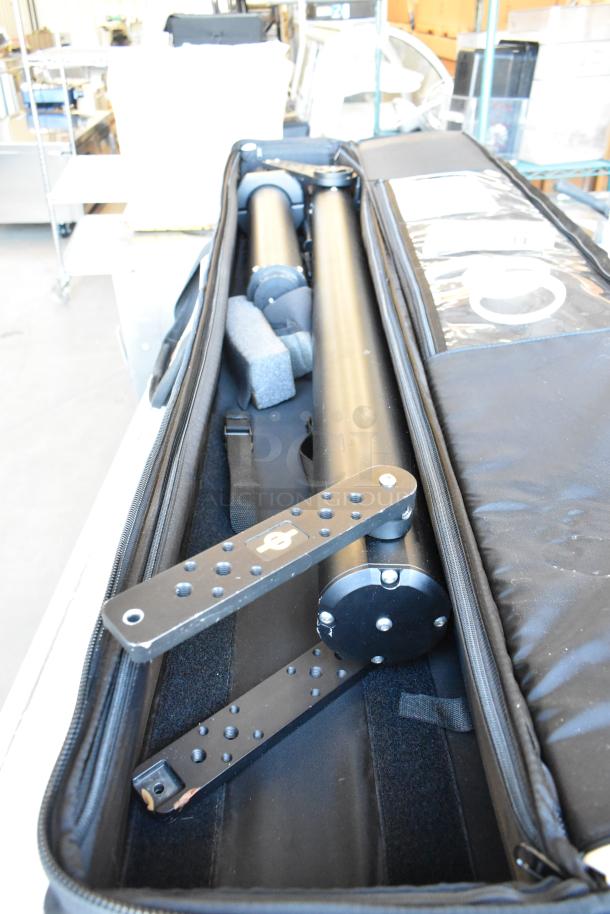 Cinevate 2 Pocket Jib Pro in black bags, excellent condition, includes accessories, ideal for professional film production.
