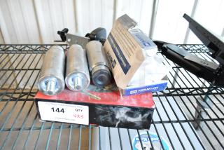 Lot of various items including 3 metal legs, universal gas hose, and Mount-It! universal TV mounting hardware pack.