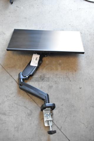 Element EM2FPAB24B monitor with wall mount, black, good condition, auction tag showing lot number 145.