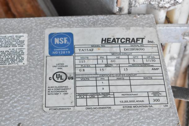 Mr Winter Walk-In Box with Heatcraft TA55AF, 115V, 1 Phase Evaporator Fan. NSF certified, UL listed, Serial: D02B08090.