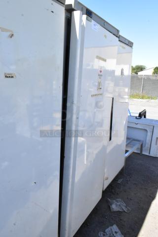 Entree CR1-EC Metal Single Door Reach In Cooler, 115 Volts, 1 Phase, with minor exterior wear.