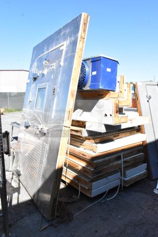 Bally Walk In Box with Copeland M6KP-0112-TAC-072 compressor and evaporator fan, stainless steel, used lot.