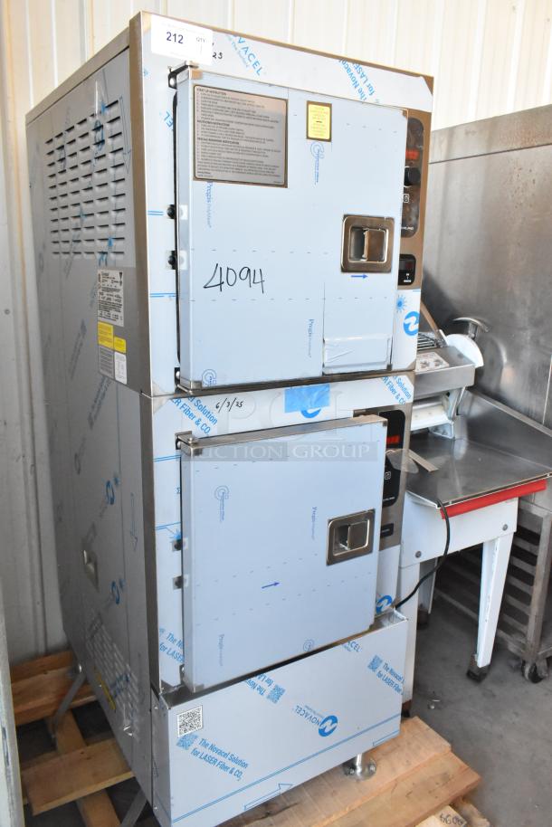Brand new Cleveland 24CGA10 SteamCraft Ultra, stainless steel 10 pan floor steamer, natural gas, 125,000 BTU, minor scratches.