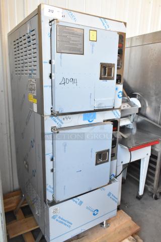 Brand new Cleveland 24CGA10 SteamCraft Ultra, stainless steel 10 pan floor steamer, natural gas, 125,000 BTU, minor scratches.