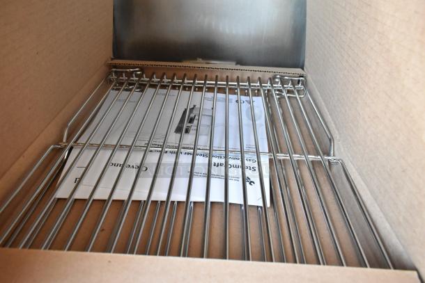 New Cleveland 24CGA10 SteamCraft Ultra stainless steel 10-pan steamer, natural gas, 125,000 BTU, in packaging.