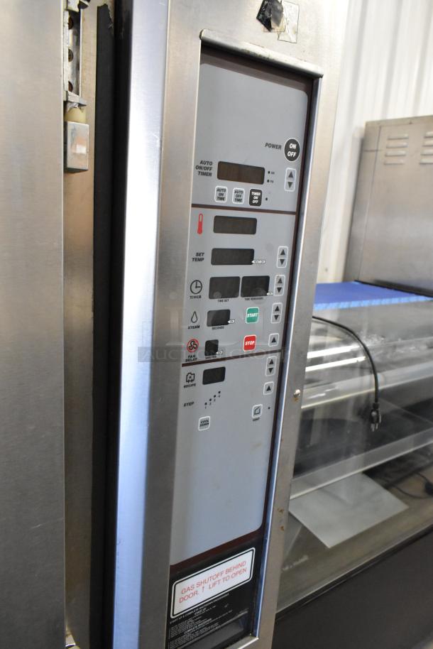 Baxter Stainless Steel Commercial Natural Gas Powered Mini Rotating Rack Oven on Double Pan Rack w/ Commercial Casters. - Image 3 of 7