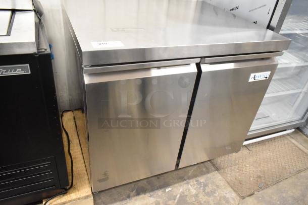 Brand new Avantco 178SSUC36RHC stainless steel 2-door undercounter cooler, 115V, minor dents, commercial grade.