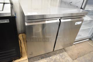 Brand new Avantco 178SSUC36RHC stainless steel 2-door undercounter cooler, 115V, minor dents, commercial grade.