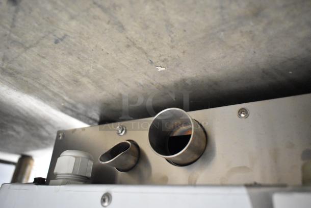 Stainless steel Blodgett BLCP23E combi convection oven, electric, 208/230-240V, 3 phase, visible scratch on top edge.