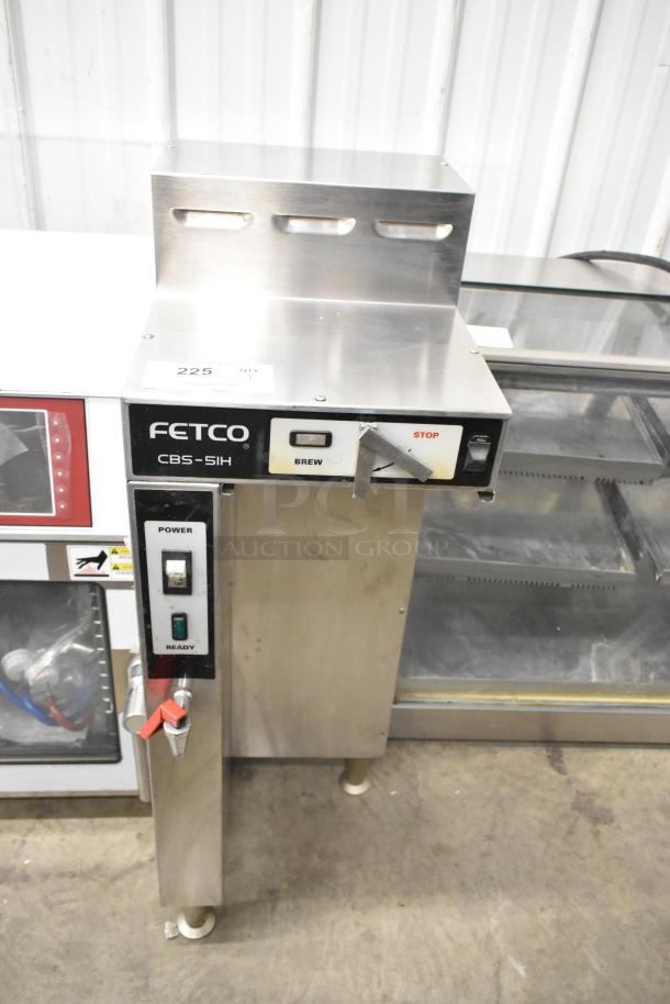 Fetco CBS-51H15 stainless steel commercial coffee machine with hot water dispenser, 120/208-240V, 1 Phase, used condition.