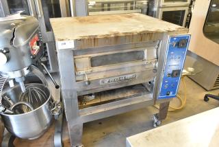 Bakers Pride EP-2-2828 Super Deck Stainless Steel Commercial Electric Powered 2 Deck Pizza Oven on Commercial Casters. 208 Volts, 1 Phase. - Item #1212977