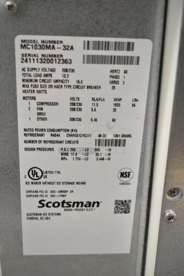 BRAND NEW 2024 Scotsman MC1030MA-32A Stainless Steel Commercial Ice Head, 208/230V, 1 Phase. Scratch and dent condition.