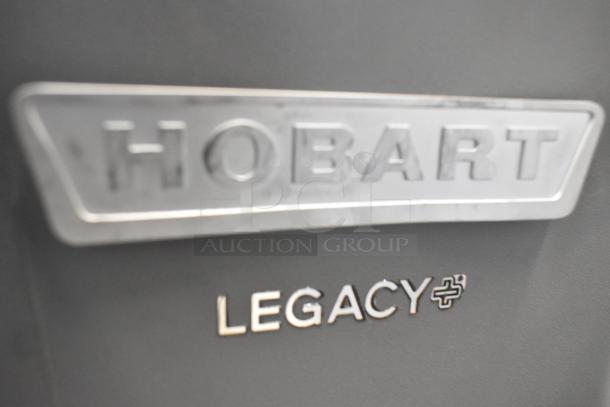 Hobart Legacy HL200 label on commercial dough mixer, indicating brand and model.
