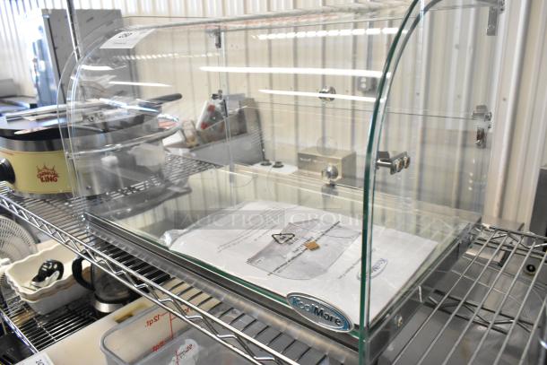 BRAND NEW KoolMore DC-2C countertop dry display case with minor scratches; clear glass, curved design, branded label visible.