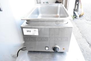 CAC ELFW-1200 stainless steel countertop food warmer, 120V, 1 phase, excellent condition, temperature control knob visible.