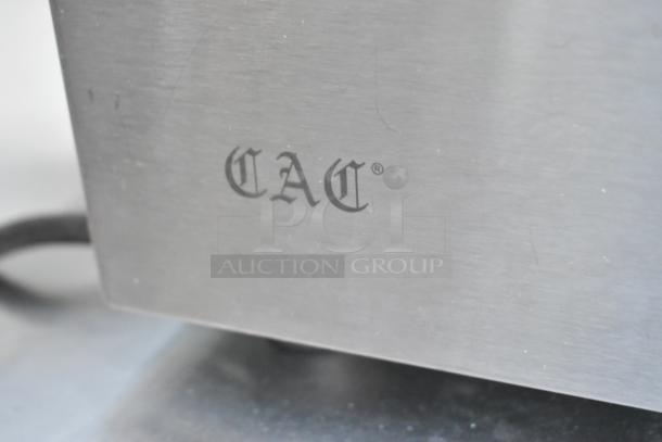 CAC ELFW-1200 stainless steel countertop food warmer, 120 volts, 1 phase, CAC logo visible, excellent condition.