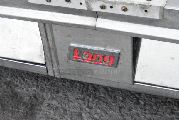 Lang 172T-480V stainless steel electric flat top griddle, 480V, 3-phase, with visible Lang logo.