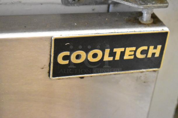 Cooltech Custom 36LB stainless steel commercial 2-door undercounter cooler, 115 volts, 1 phase, label shown.