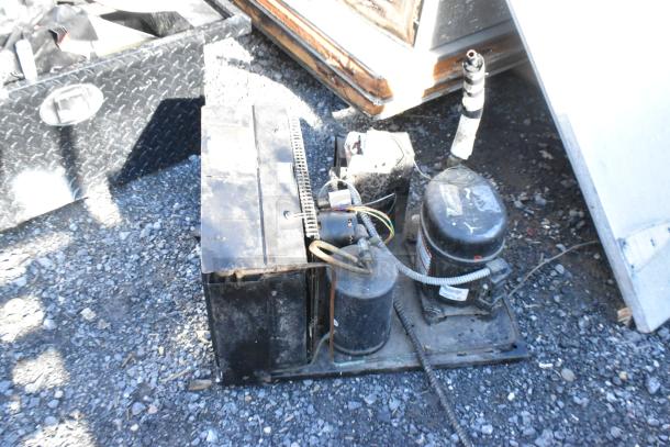 Mr Winter Walk In Box with Heatcraft TA55AF, 115 Volt, 1 Phase Evaporator Fan, and Tecumseh Compressor in used condition.